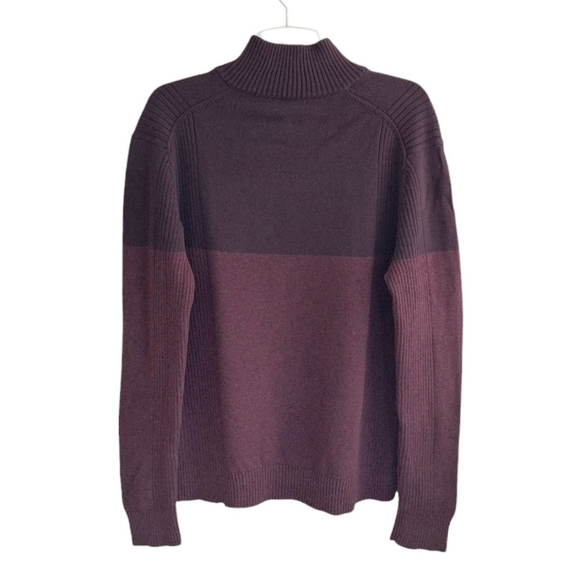 Calvin Klein 1/4 Zip Two Tone Maroon Cotton Sweater Business Casual Grandpa - Picture 2 of 6